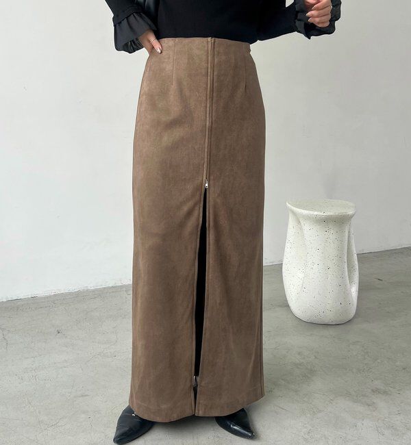  「スエードジップスカート」|スカート|