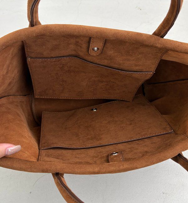  「【大容量】スエード台形トート」|トートバッグ|