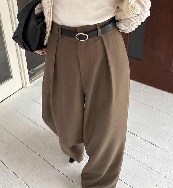  「【低身長サイズあり】アシメベルトSETパンツ」|チノ|