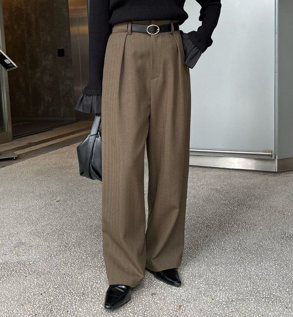  「【低身長サイズあり】アシメベルトSETパンツ」|チノ|