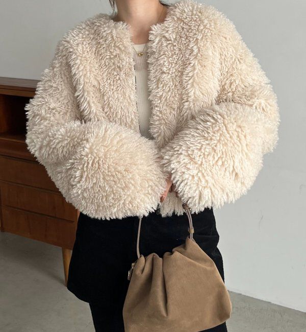  「【リバーシブル】〈C.L〉ボアリバショートジャケット」|ブルゾン・スタジャン|