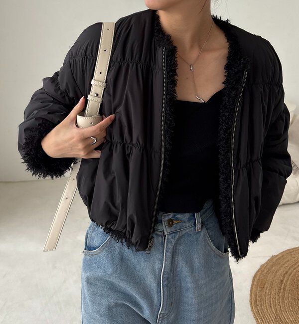  「【リバーシブル】〈C.L〉ボアリバショートジャケット」|ブルゾン・スタジャン|