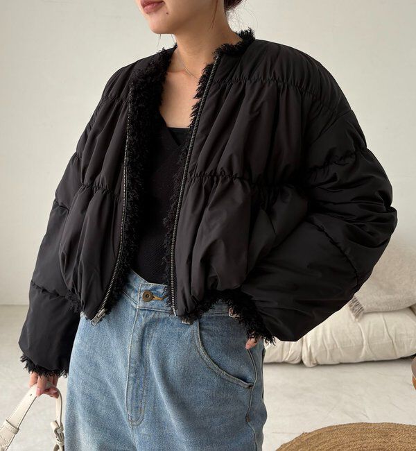  「【リバーシブル】〈C.L〉ボアリバショートジャケット」|ブルゾン・スタジャン|