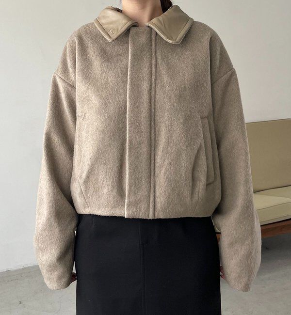  「【2WAYで着用可能】スタンドウールショートコート」|その他|