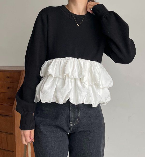  「バルーンティアードプルオーバー」|ニット・セーター|