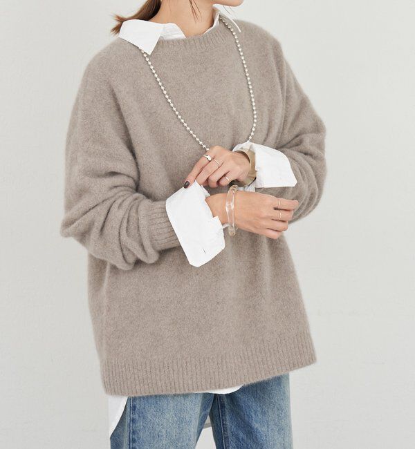  「ファーウールクルーネックニット」|ニット・セーター|