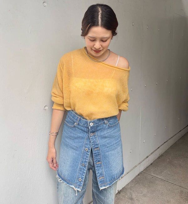  「《インフルエンサー@kanako_ikiコラボ》シアーウールプルオーバー」|ニット・セーター|