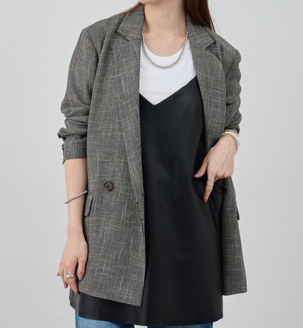  「《レイヤードにも◎》レザーチュニックキャミ」|シャツ・ブラウス|