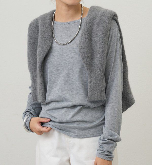  「シアーロングスリーブTEE」|Tシャツ・カットソー|グレー