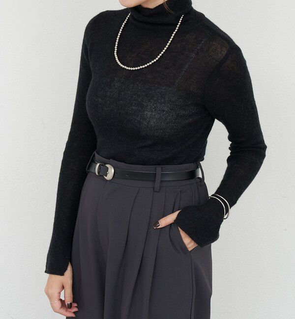  「シアータートルニット」|パーカー|ブラック