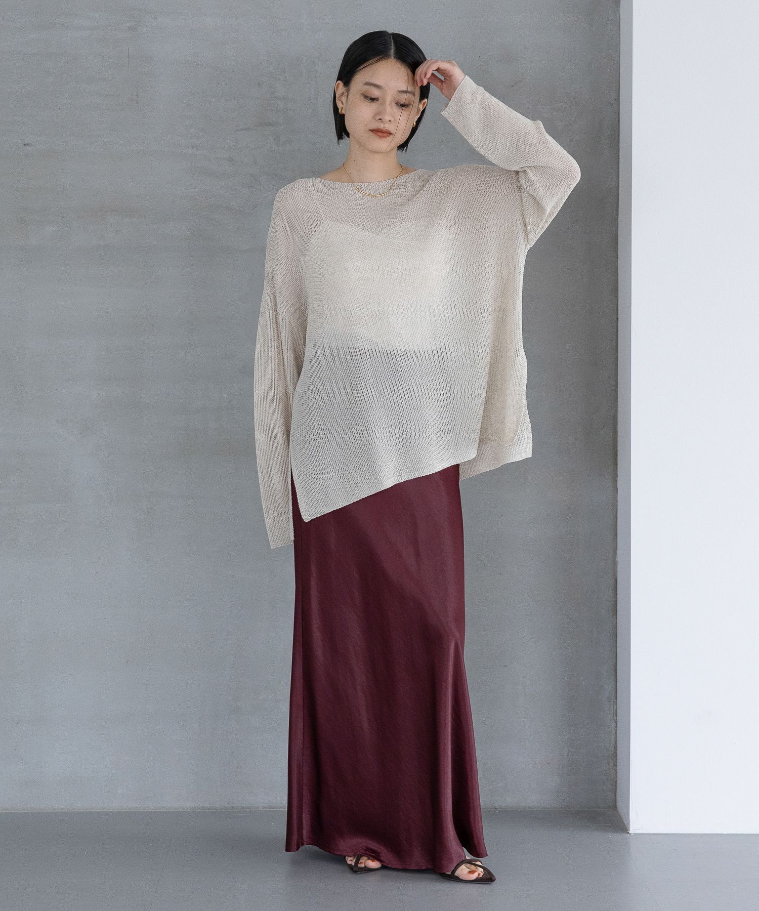 A part by 「カトリーヌサテンナロースカート」|スカート|