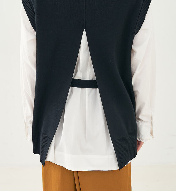 collex「ベルト付バックスリットニットベスト」|ベスト・ジレ|