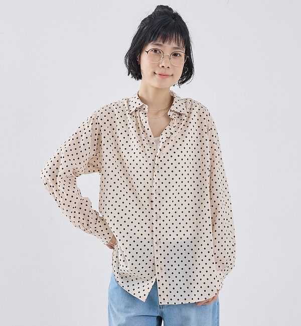 collex「シアードットシャツ」|シャツ・ブラウス|アイボリー