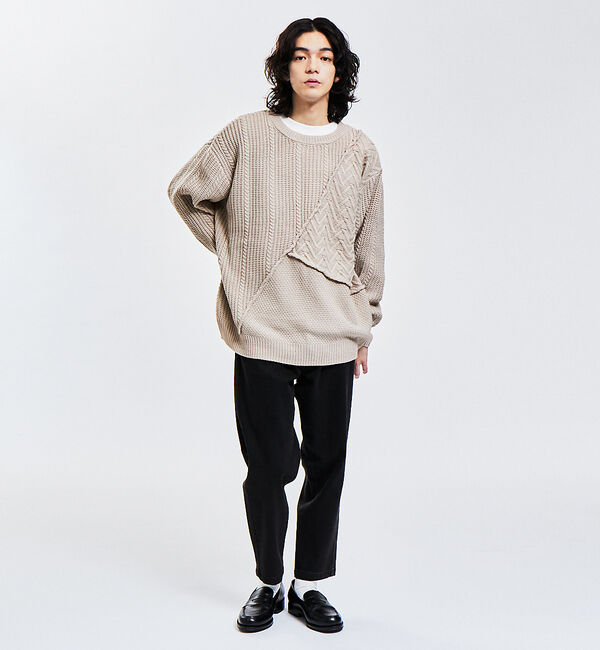 ABAHOUSE「【AH ABAHOUSE】ハンドステッチ プルオーバー ニット」|ニット・セーター|