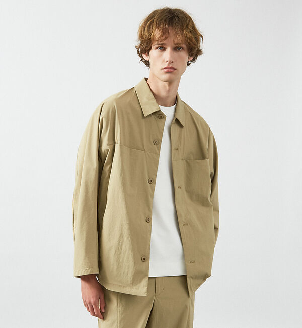 ABAHOUSE「【セットアップ対応】TUCK＆DARTS シャツブルゾン / ドルマンスリーブ」|シャツ・ブラウス|ベージュ