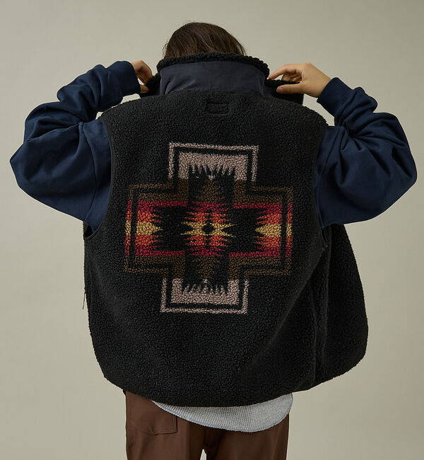 ABAHOUSE「【PENDLETON/ペンドルトン】Jaqared Boa Stand Vest」|アウトドア|ブラック