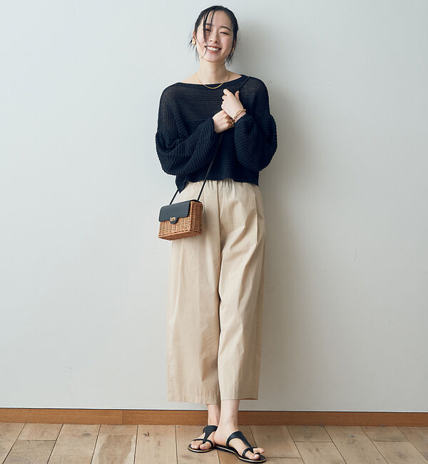 Rouge vif「麻混 変形天竺ニットプルオーバー」|ニット・セーター|