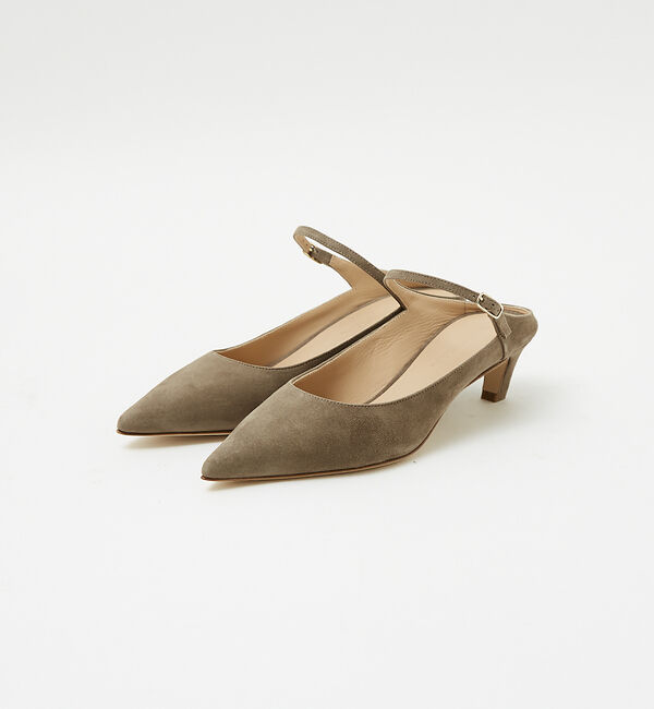 Rouge vif「【BRENTELLA/ブレンテッラ】MARIEポインテッドミュール」|パンプス|グレージュ