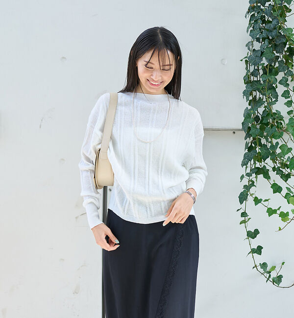 Rouge vif「変形ストライプ前後2WAYニット / カーディガン」|ニット・セーター|