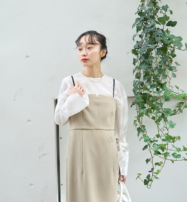 Rouge vif「クルーネック袖ギャザーシアーブラウス」|シャツ・ブラウス|