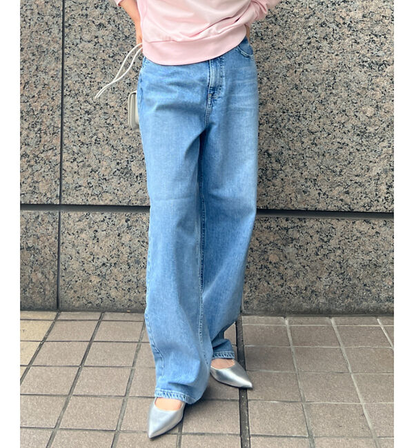 Rouge vif「【RED CARD/レッドカード】別注Dakota ルーズストレートデニム」|デニム|ライトブルー