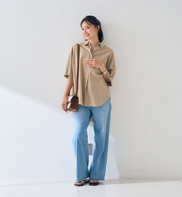 Rouge vif「麻混変形フォルムシャツ」|シャツ・ブラウス|