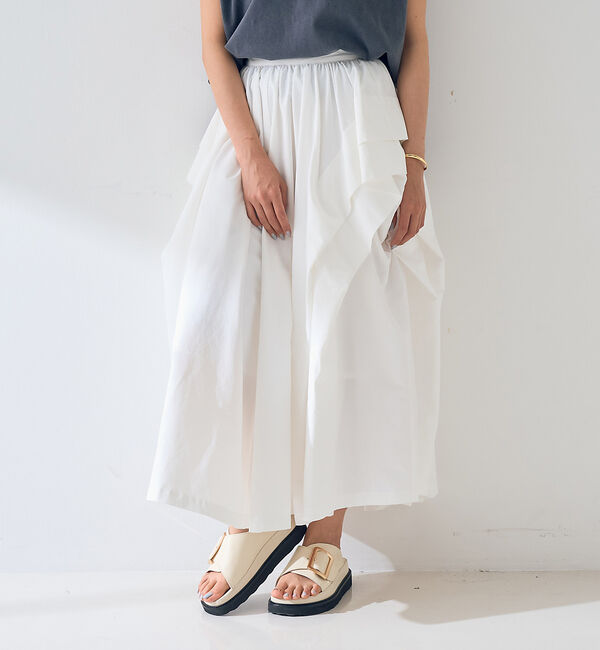 Rouge vif「ギャザーサイドデザイン ロングスカート」|スカート|