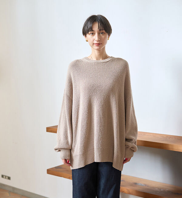 Rouge vif「【ストールセット】ポケット付片畦ニットプルオーバー」|ニット・セーター|