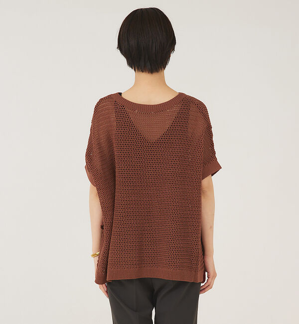 qualite「メッシュコットンスクエアニット」|ニット・セーター|