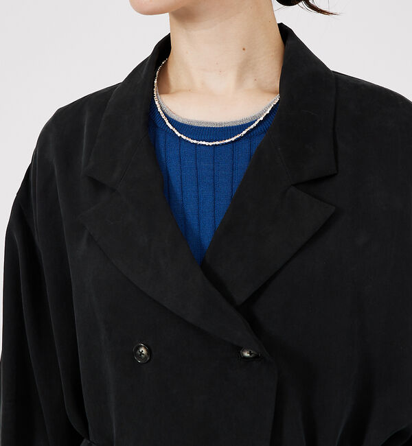 qualite「フロントダブルベルテッドコート」|トレンチコート|