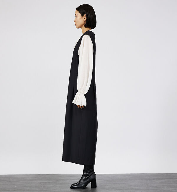 qualite「ウールトロVネックワンピース」|ワンピース|