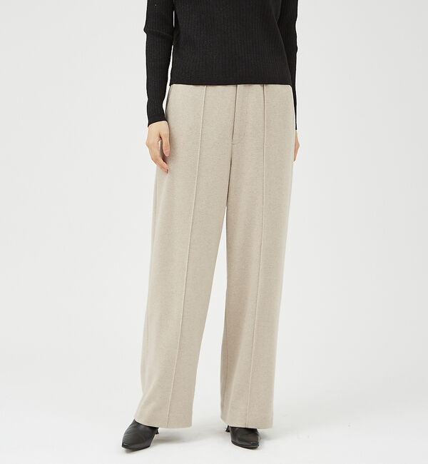 qualite「【セットアップ対応】ツイルジャージパンツ」|スラックス|ベージュ