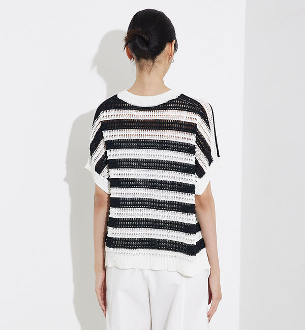 qualite「透かしガータースクエアニット」|Tシャツ・カットソー|