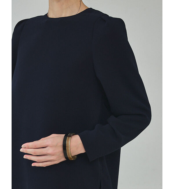 qualite「【シワになりにくい】ライトダブルクロスナローブラウス」|シャツ・ブラウス|