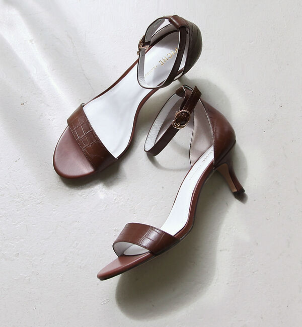 AU BANNISTER「シンプルアンクルストラップサンダル」|サンダル|ダークブラウン