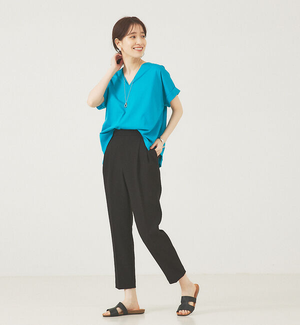 abahouse mavie「【感嘆】ドライタッチ・タックテーパードパンツ」|その他|