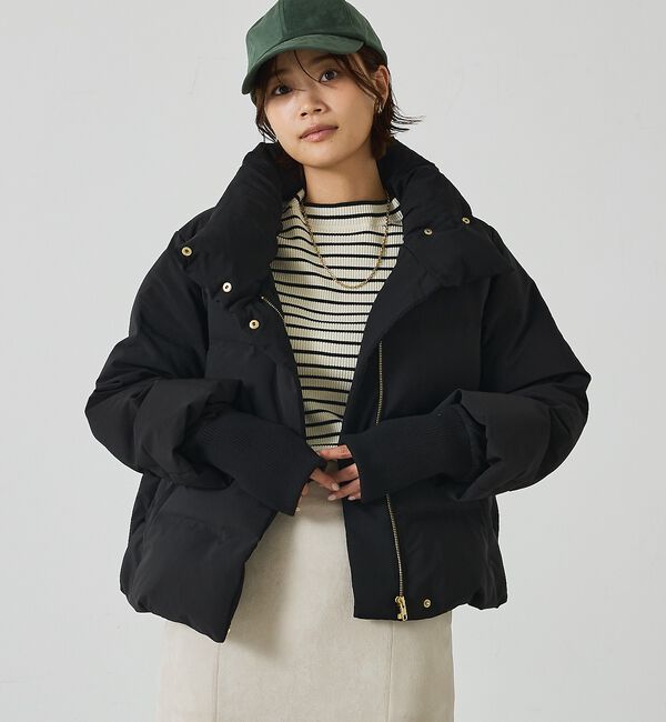 abahouse mavie「【WEB Domani掲載】袖リブシームレススタンドダウン/ロングセラー/定番/」|ダウン|