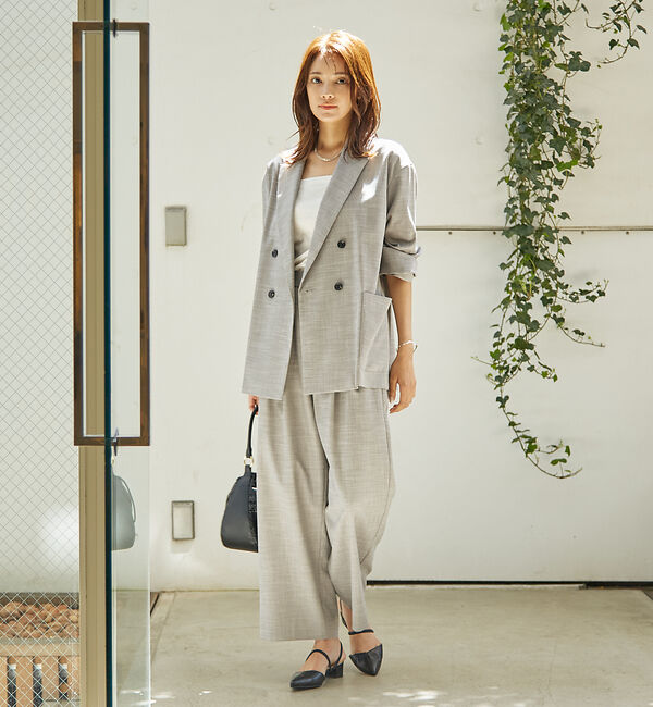 abahouse mavie「【LEE掲載・セットアップ対応】メランジ調ストレートパンツ/リネンライクタックス」|その他|