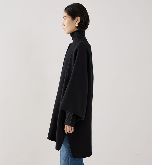 The Store by C' 「【COCUCA】リバーカラーケープ」|ノーカラーコート|