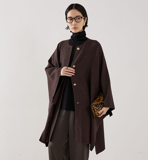 The Store by C' 「【COCUCA】リバーカラーケープ」|ノーカラーコート|