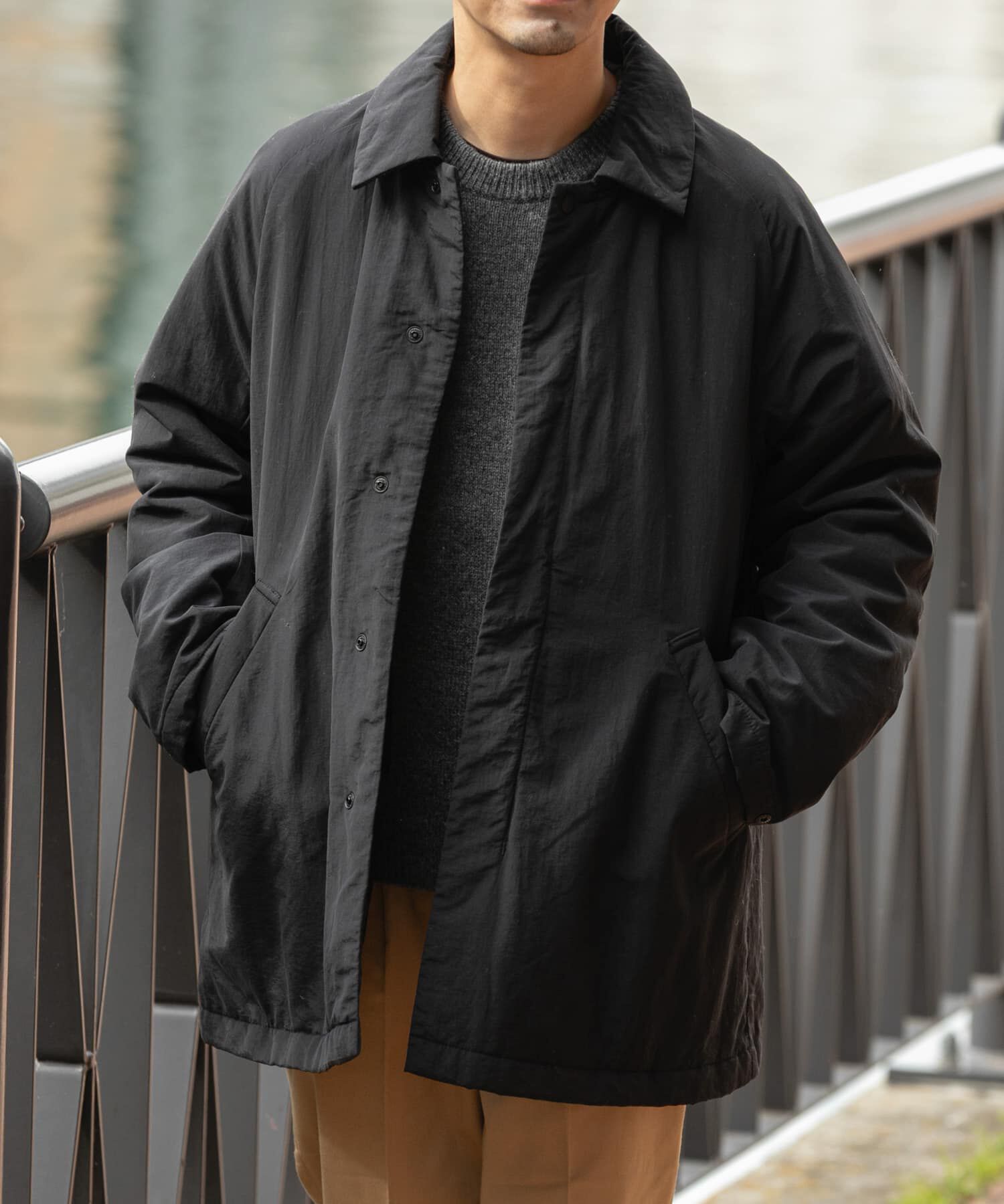 URBAN RESEARCH ROSSO「『XLサイズあり』NOUVELLE中綿ステンカラーコート」|ステンカラーコート|ブラック