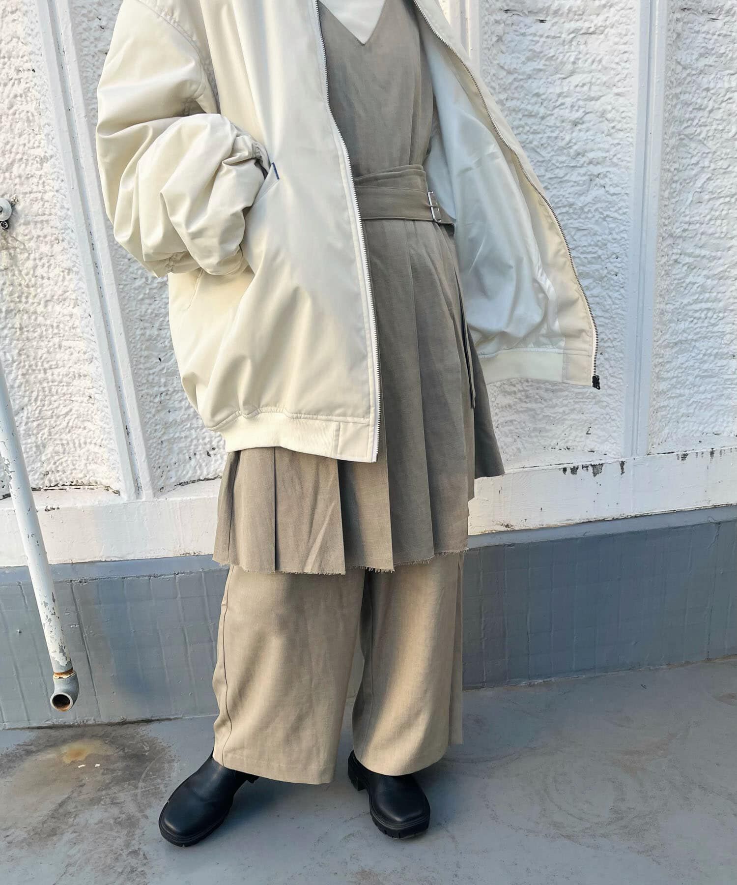  「プリーツスカートSETサロペット」|スカート|