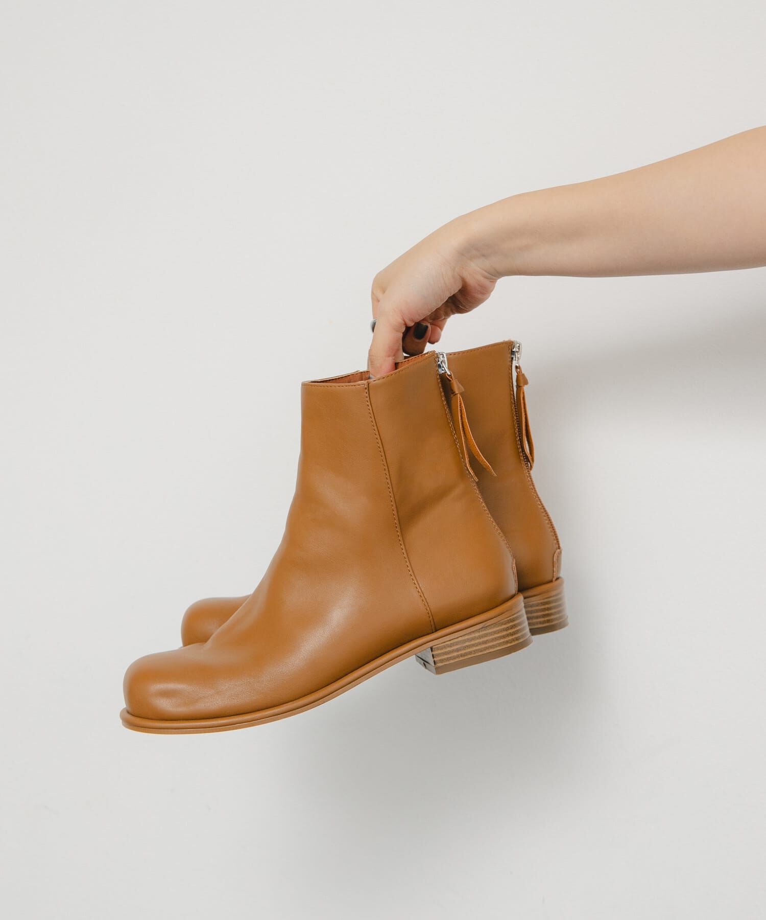  「プランプトゥショートブーツ」|ショートブーツ|ブラウン系その他