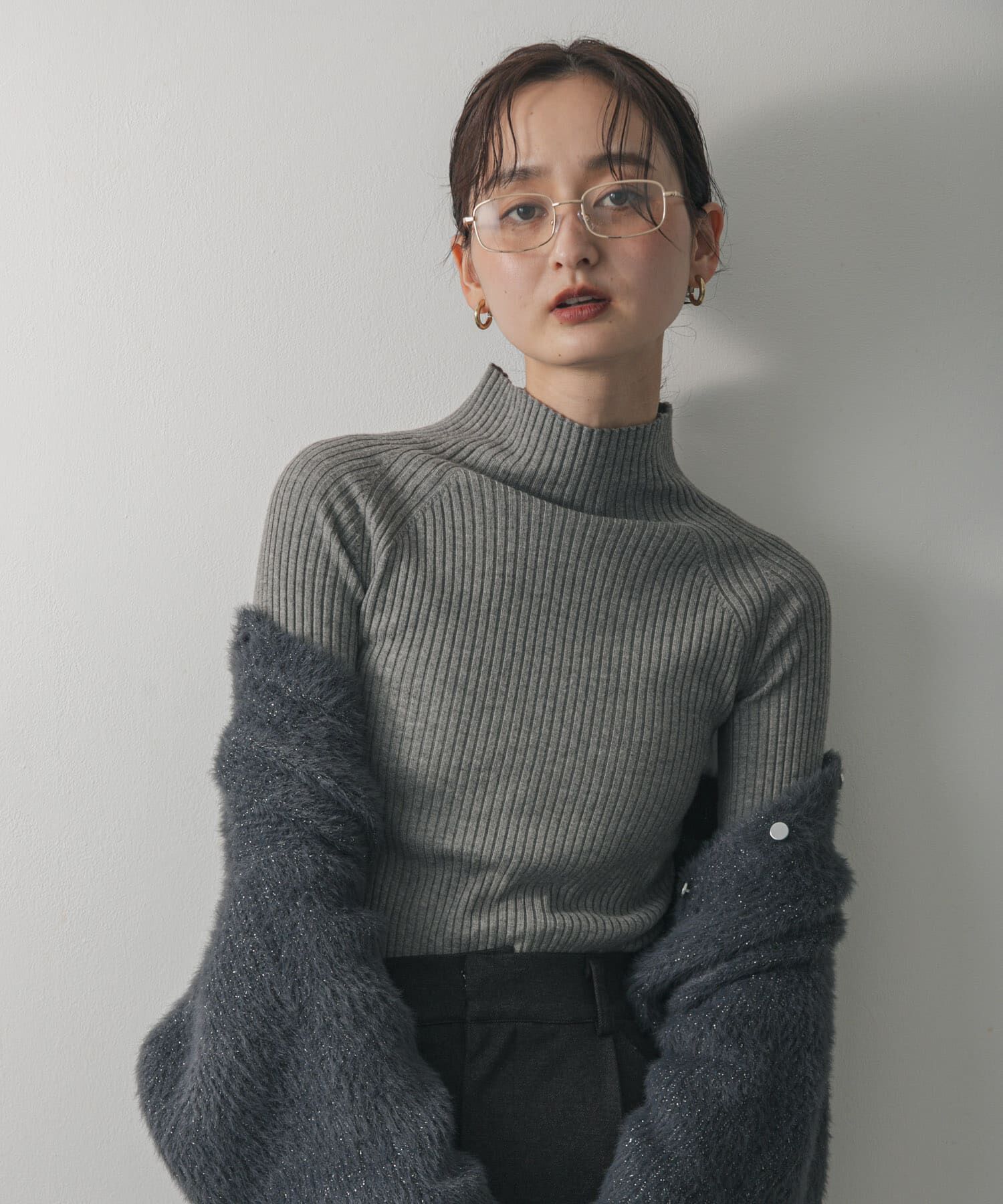 SENSE OF PLACE by URBAN RESEARCH「『一部WEB限定カラー』『毛玉防止』ストレッチリブハイネックセーター」|ニット・セーター|グレー