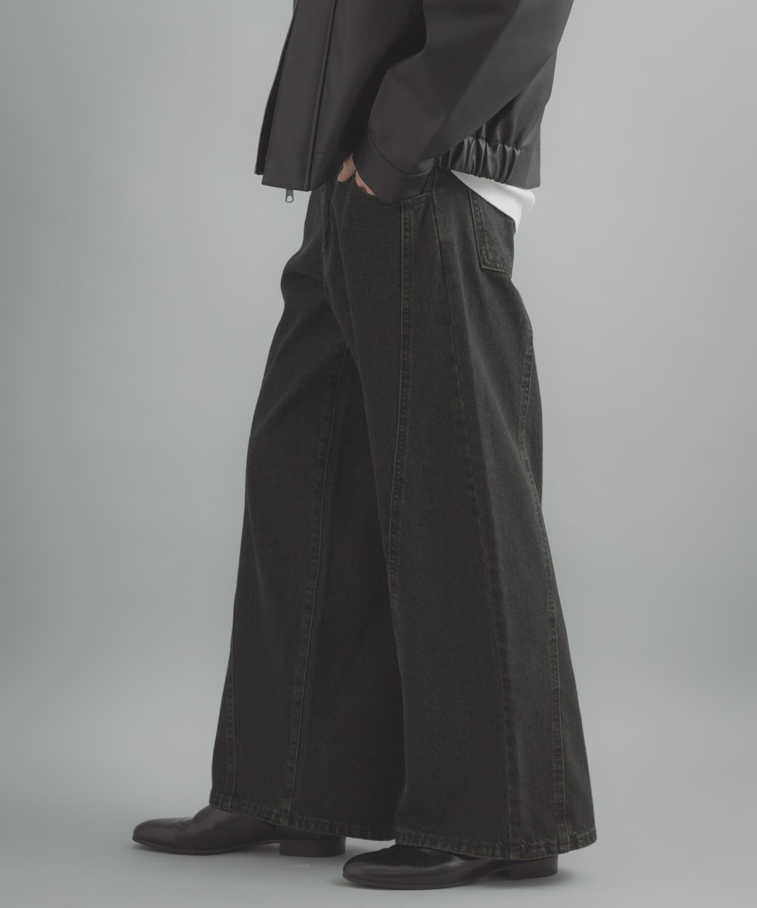 SENSE OF PLACE by URBAN RESEARCH「『ユニセックス』ケミカルバギーワイドデニムパンツ」|デニム|