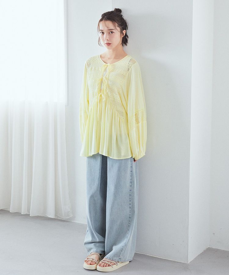 earth music&ecology「レーヨンレースデザインシャツ」|シャツ・ブラウス|