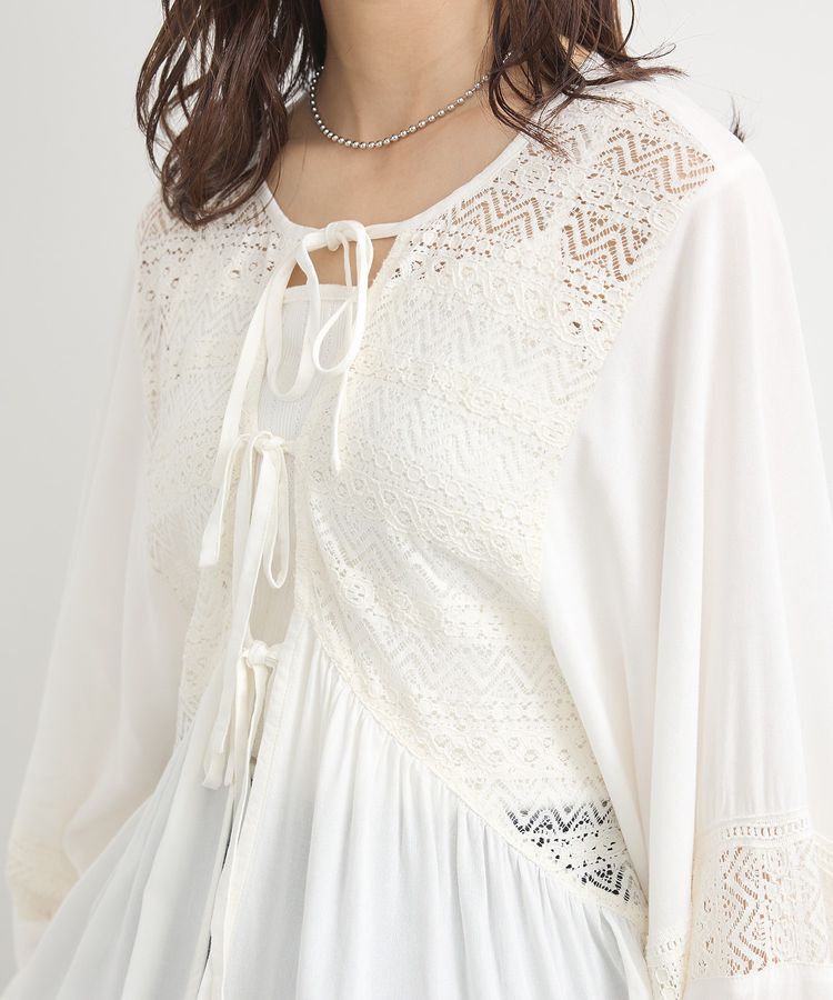 earth music&ecology「レーヨンレースデザインシャツ」|シャツ・ブラウス|