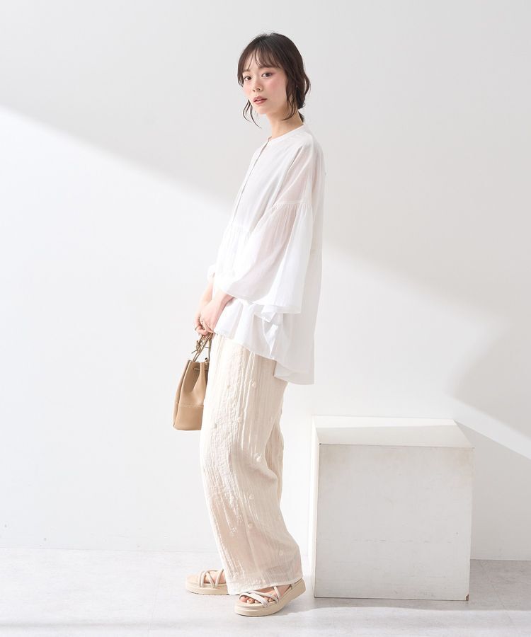 earth music&ecology「コットンボイルギャザーシャツ」|シャツ・ブラウス|