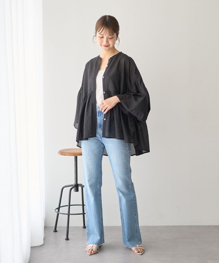 earth music&ecology「コットンボイルギャザーシャツ」|シャツ・ブラウス|