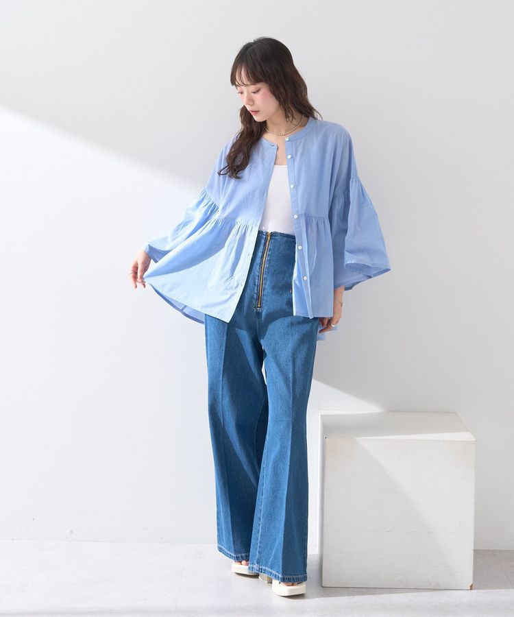 earth music&ecology「コットンボイルギャザーシャツ」|シャツ・ブラウス|